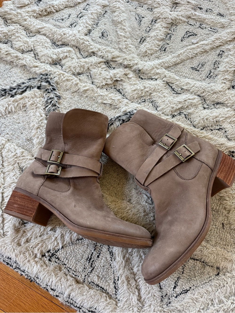 Women’s Taupe Kork-ease Buckle Ankle Boots
